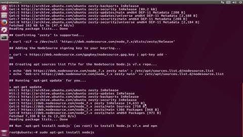 How to Install Latest Nodejs Npm on ubuntu 17.04 zesty zapus