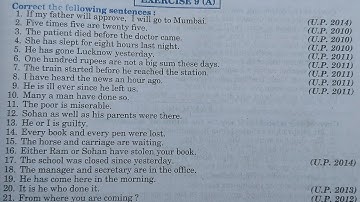 Syntax class 12 UP Board | if my father will approve I will go to Mumbai | syntax exercise, 9a