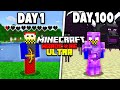 I survived 100 DAYS in ULTRA Hardcore Minecraft...