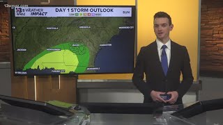 Weather Impact Alert | Potential severe weather heads towards Central GA and details on icy impacts