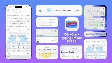 ClickClack Typing Trainer  – iOS 26 Update with Liquid Glass ✨