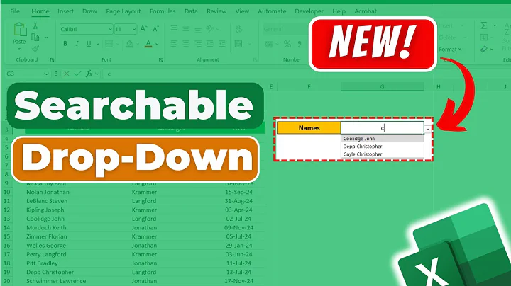 NEW Searchable Drop Down Lists in Excel No VBA 🔥 Insanely Powerful