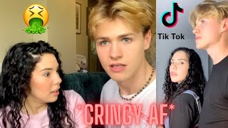 Reacting To Our OLD TikToks *CRINGY* | Andrea & Lewis