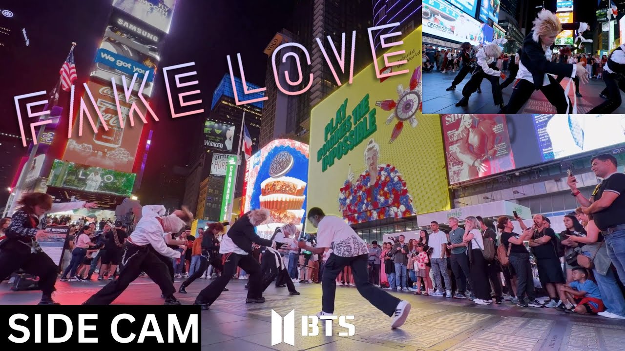 [SIDE CAM KPOP IN PUBLIC TIMES SQUARE | ONE TAKE] BTS (방탄소년단) - ‘Fake Love’ | Dance Cover by GRL1S
