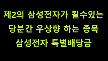 삼성전자 특별배당금 제2의 삼성전자 될수있는 우상향 할 수 있는 종목 삼성전기