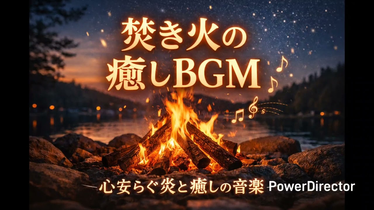【ASMR】焚き火の音と音楽｜心落ち着く炎のサウンドでリラックス・睡眠用 #asmr 