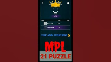 MPL GAME 💥💥21 PUZZLE SCORE CARD💥💥💥#shorts #shortvideo