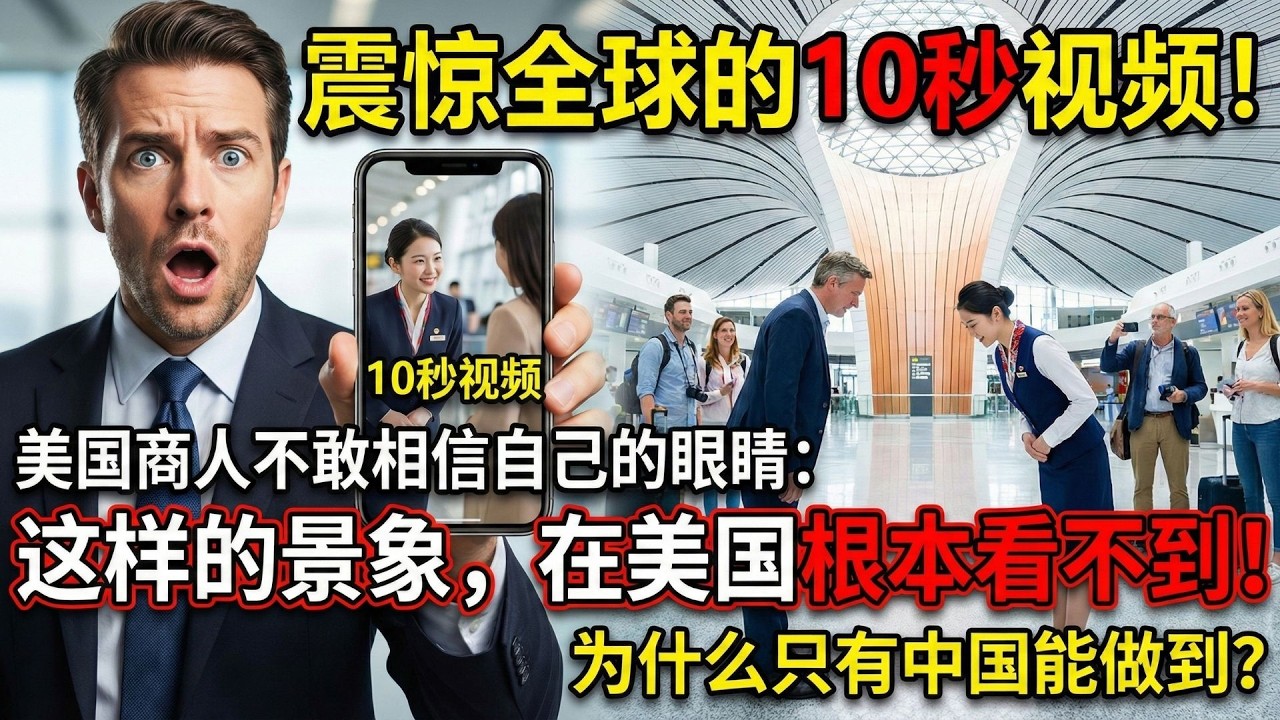“这种服务，美国根本没有！”美国商人北京机场的随手一拍，竟创造出“中国标准”，引爆全球网络，让世界心服口服。#国际新闻 #国际时事 #海外新闻 #世界新闻 #全球热点 #国外资讯