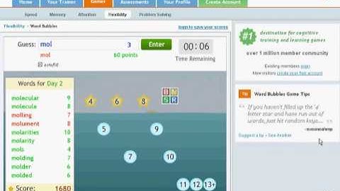 Lumosity Word Bubbles