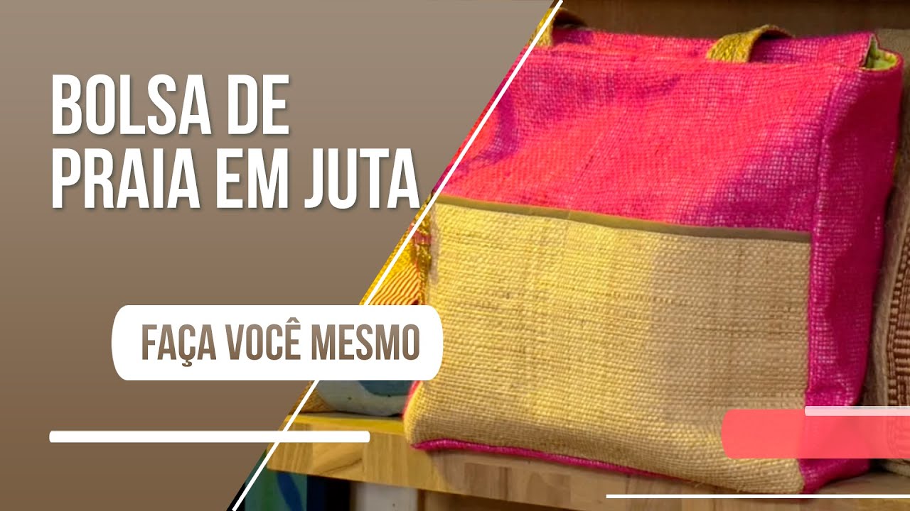 Arrase no verão com esta linda bolsa de praia em juta!