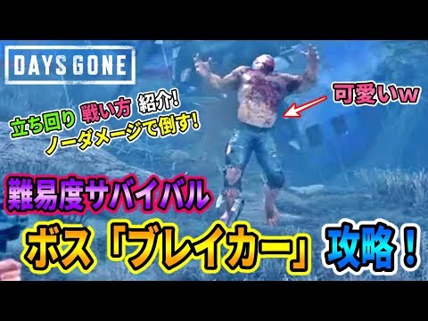 【DAYS GONE(デイズゴーン)】難易度サバイバルのボス『ブレイカー』攻略！立ち回り,戦い方,ノーダメージで倒す方法を紹介！【実況配信アーカイブ抜粋】