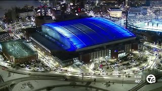 Preparing for Lions' watch part at Ford Field