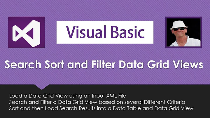 VB Search Sort Filter Data Grid Views and Data Tables in Visual Basic VB.Net