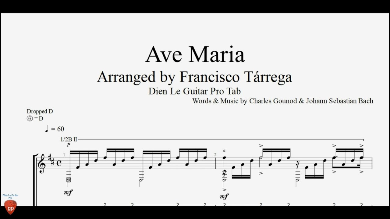 Ave Maria (Bach & Gounod) - Guitar Tutorial + TAB - YouTube