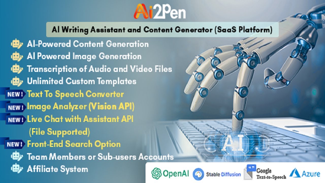 Ai2Pen AI Writing Assistant and Content Generator - YouTube
