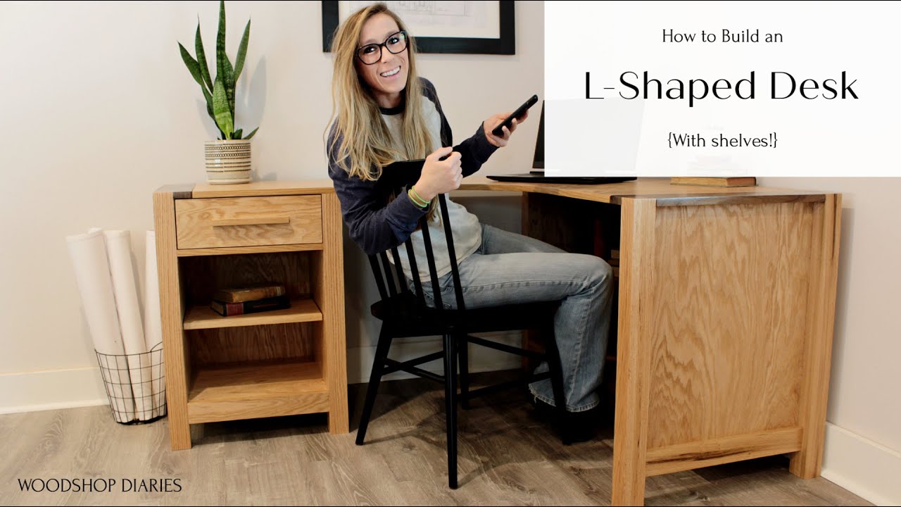 Build An L Shaped Desk With Shelves, Wood L Shaped Desk Plans