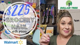 $225 WALMART GROCERY HAUL \& PRICES | DOLLAR TREE | PREPPER PANTRY ITEMS