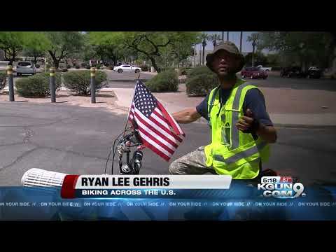 Man rides bike across US to raise awareness for Gold Star kids