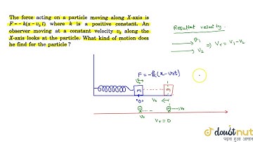 The force acting on a particel moving along X-axis is `F=-(x-v_0t) where k` is a positive consta...
