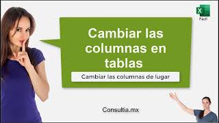 Cambiar las columnas de posicion en una tabla Excel