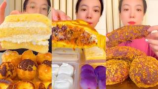 Layered Cream Cake, Savory Pizza Bread, and Coated Buns Mix
