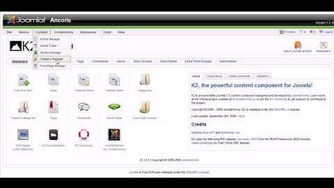 A Quick Overview of the Joomla K2 Component on a Live - Part 1