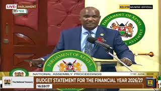 National treasury CS John Mbadi reading the budget year 2026/2027 pt5