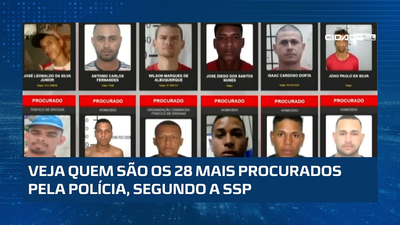SSP divulga lista com 28 criminosos procurados pela Polícia
