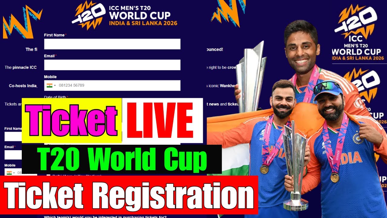How to Register for T20 World Cup Ticket? Registration Now Open for Ticket.INDIA all Match Ticket
