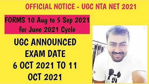 UGC NTA NET 2021 EXAM DATE ANNOUNCED | OFFICIAL NOTICE