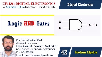 DIGITAL ELECTRONICS – LECTURE 42 – LOGIC AND GATE - BCA SEM1