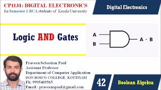 Famous DIGITAL ELECTRONICS – LECTURE 42 – LOGIC AND GATE - BCA SEM1 Profile