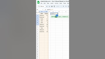 Sum Values Based on Other Cells #googlesheets #query