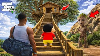 Shinchan & Franklin Build a SECRET Tree House in Los Santos 😱 GTA 5 Telugu | Dhanu Dino