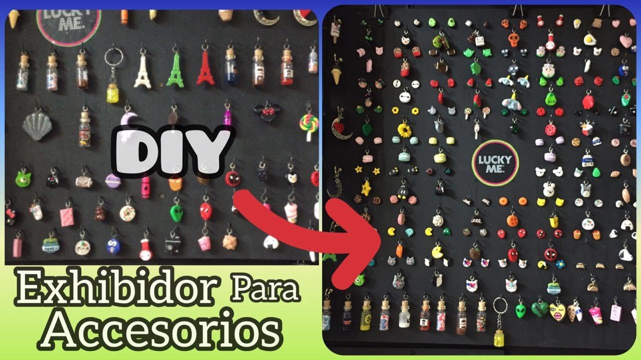 DIY  exhibidor de aretes | Organiza tus accesorios y dijes kawaii polymer clay