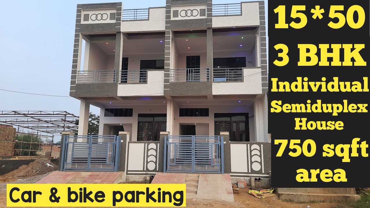 15*50 | 3 bhk independent house with car parking | 750 sqft area ...
