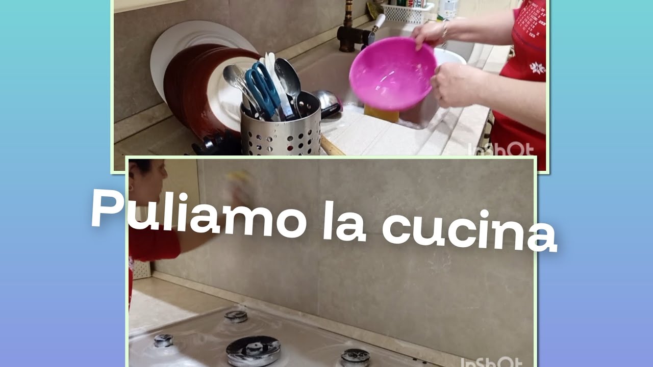 Puliamo insieme la cucina dopo aver pranzato☺️✨️#puliziedomestiche #puliziemotivazionali #detersivi 