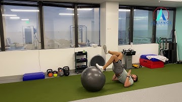 Single Leg Yoga Ball Hamstring Bridge and Curl