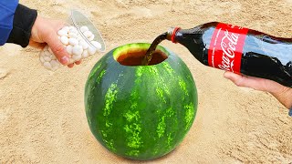 Experiment: Watermelon vs Coca Cola vs Mentos