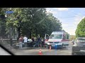 На вулиці Шопена у Луцьку зіштовхнулись мотоцикл і легковик