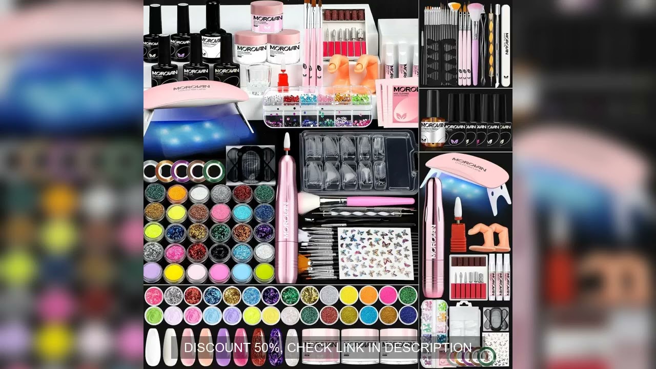 Morovan Nail Set: Beginner Professional Nail Set with Diamond Powder Nail Art, Suitable for Beginner