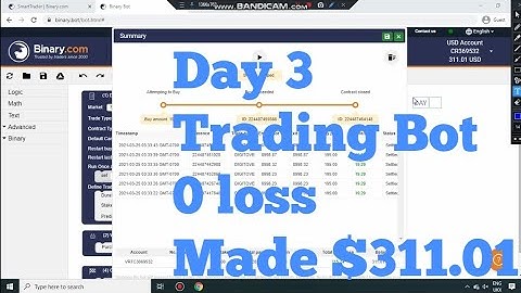 Trading bot no loss 100% profit daily made $311.01 Day 3 (binary.com/deriv.com)