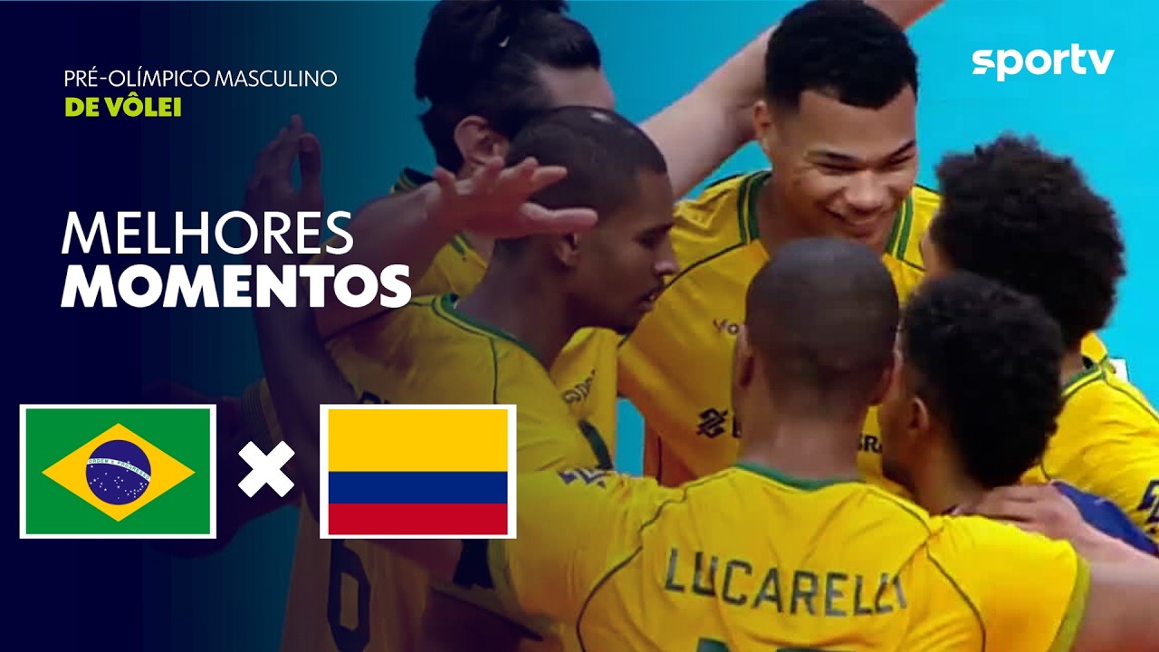 BRASIL 3 X 0 COLÔMBIA | MELHORES MOMENTOS | PRÉ-OLÍMPICO DE VÔLEI MASCULINO | sportv