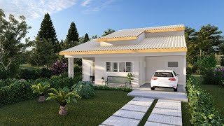 Casa de campo moderna com 64m² - Qualidade de vida!