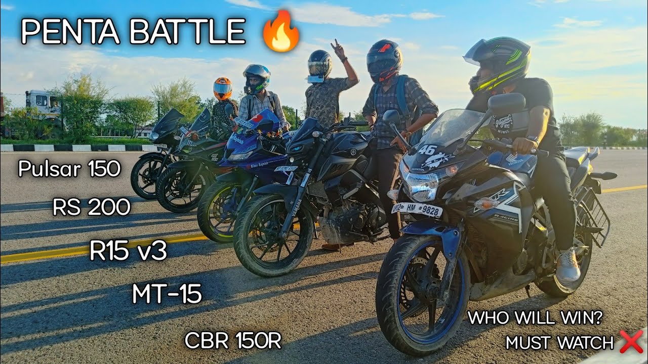 R15 V3 vs RS200 vs MT-15 vs CBR150R vs PULSAR 150 | Penta battle | 