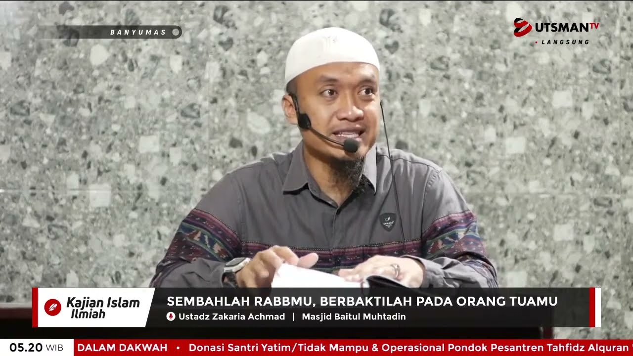 ⁣LIVE Sembahlah Rabbmu, Berbaktilah pada Orang Tuamu - Ust. Zakaria Achmad