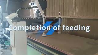 Straight discharge feeder automatically on the material#woodcncmachine
