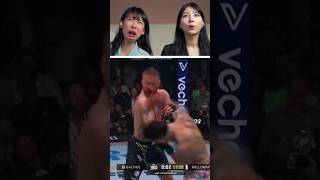 Korean Girls Shocked By UFC 300 Max Holloway vs Justin Gaethje KNOCKOUT😱😱 #ufc300 #ufc #ossc