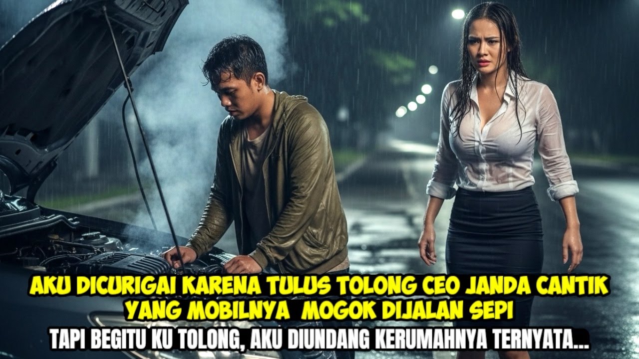 PEMUDA MISKIN TOLONG CEO CANTIK YANG MOBILNYA MOGOK DI TENGAH HUJAN DI GANG RAWAN. TAPI BEGITU DITOL