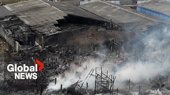 Thumbnail for Ukrainians take shelter as Russia launches 653 drones and 51 missiles on Kyiv overnight